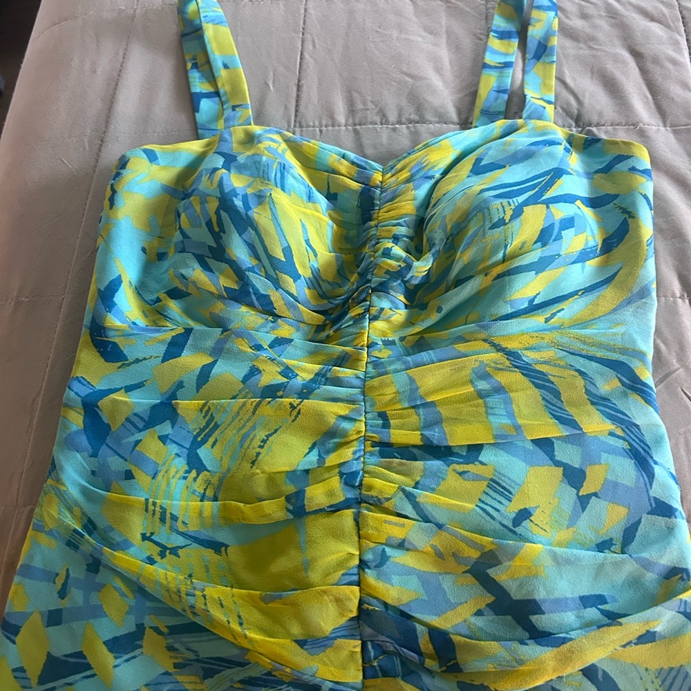 Andre Oliver Blue and Yellow Camisole